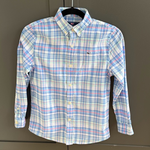 Vineyard Vines Other - Vineyard Vines | Whale Shirt | Blue Pink Plaid Cotton Shirt | S 8-10